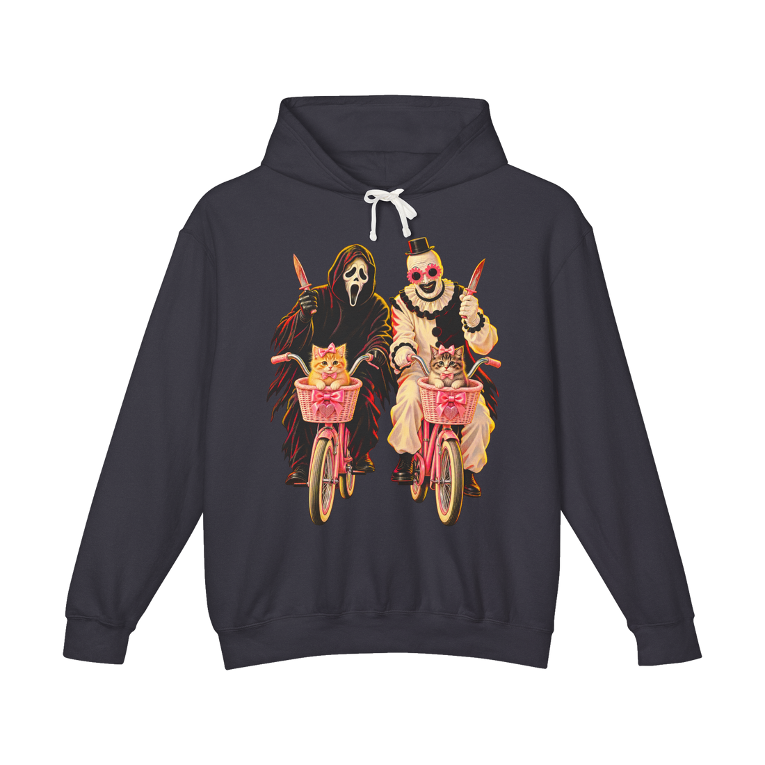 Wellness Pivot Hoodie — Funny Ghostface Art the Clown — Black