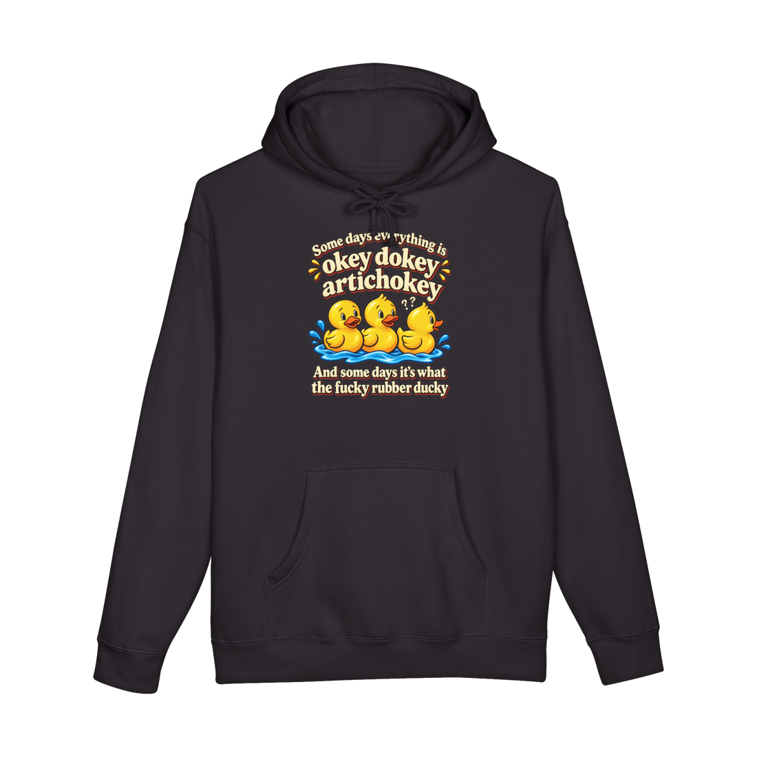 What The Ducky Hoodie — Funny Cursed Rubber Duck — Black