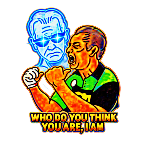 Who Do You Think You Are I Am Sticker — Joe Biden Dark Brandon Pete — White