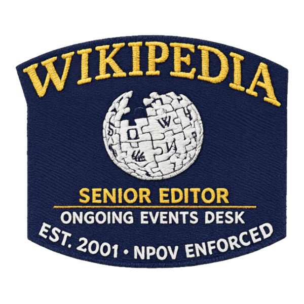 WIKIPEDIA ONGOING EVENTS DESK — SENIOR EDITOR STAFF — Sticker