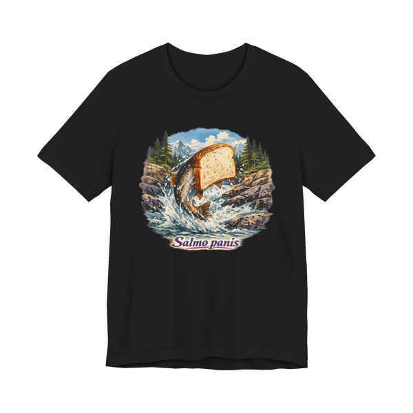 A funny fishing shirt featuring a wild caught white bread joke