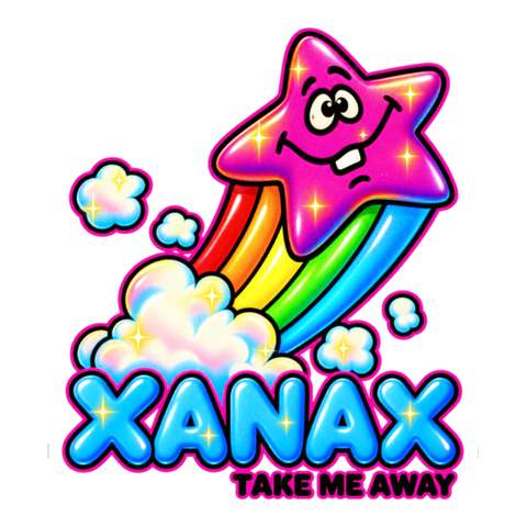 Xanax Take Me Away Sticker — Funny 90S Nostalgia — White