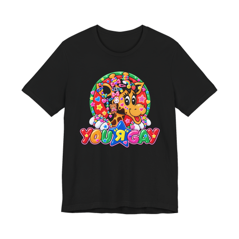 You R Gay T-Shirt — Toys Us Geoffrey Giraffe 90S Nostalgia Parody — Black