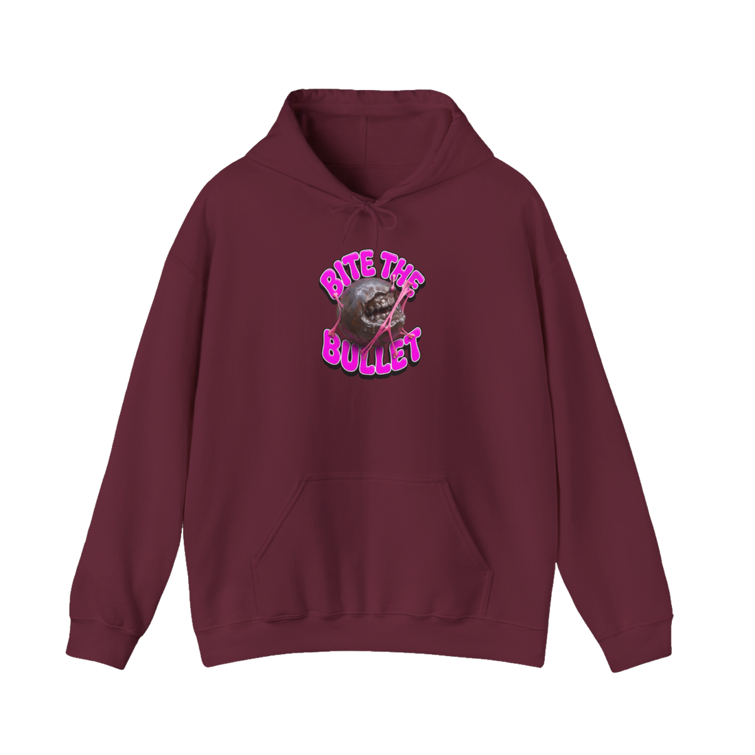Bite The Bullet Bubblegum — Hoodie — Maroon