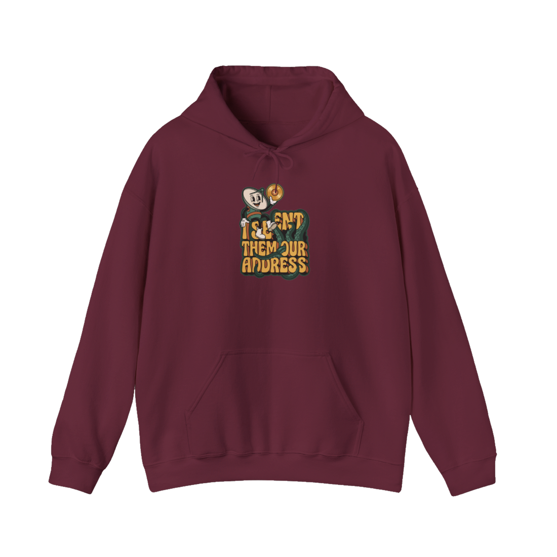 I Doxxed Earth Hoodie — Funny Voyager Golden Record Sweatshirt — Maroon