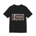 RE-ASSESSED Stamp T-Shirt — Funny Dystopian Bureaucracy Tee — view 4