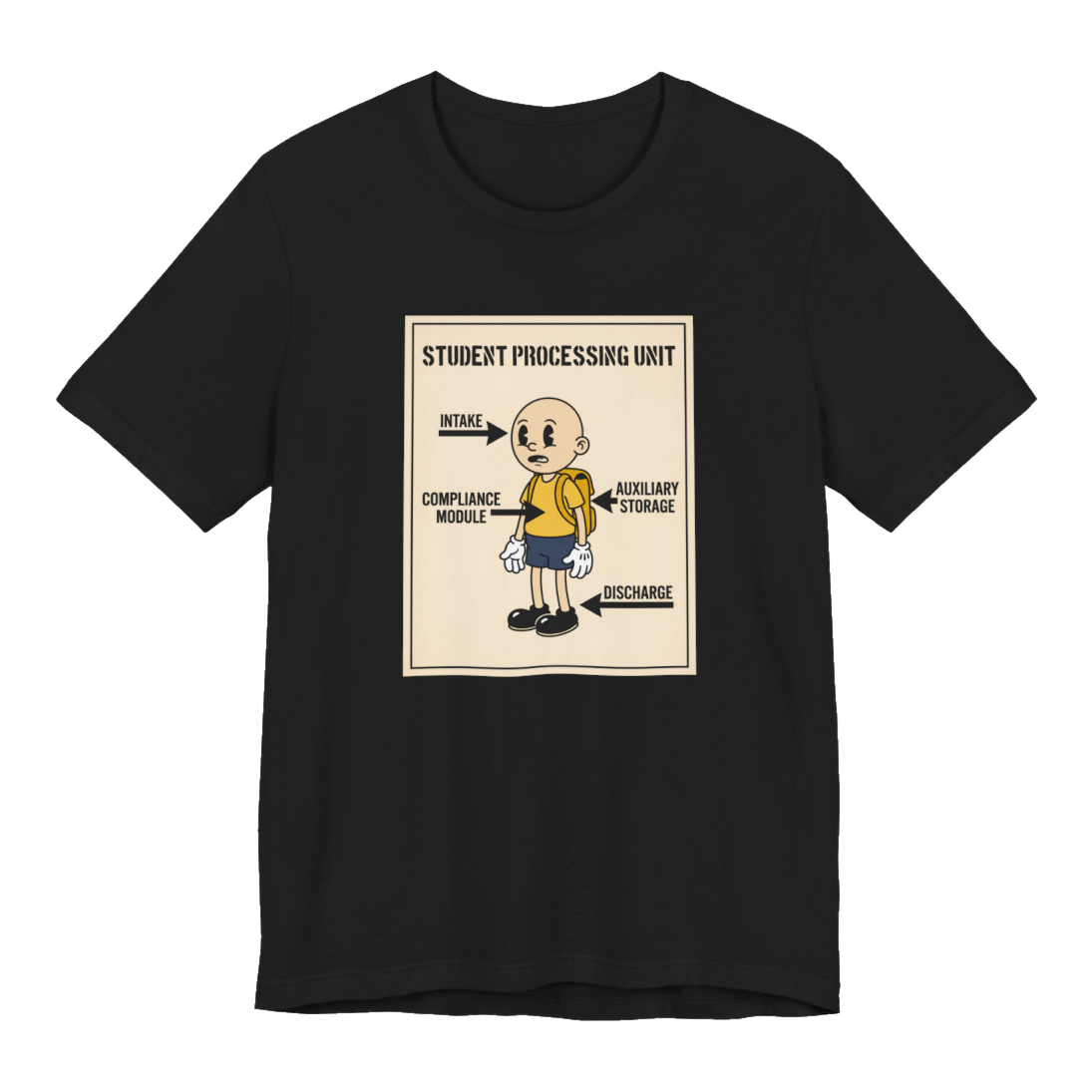 Student Processing Unit Shirt - Funny Dystopian Back to School Tee — Black