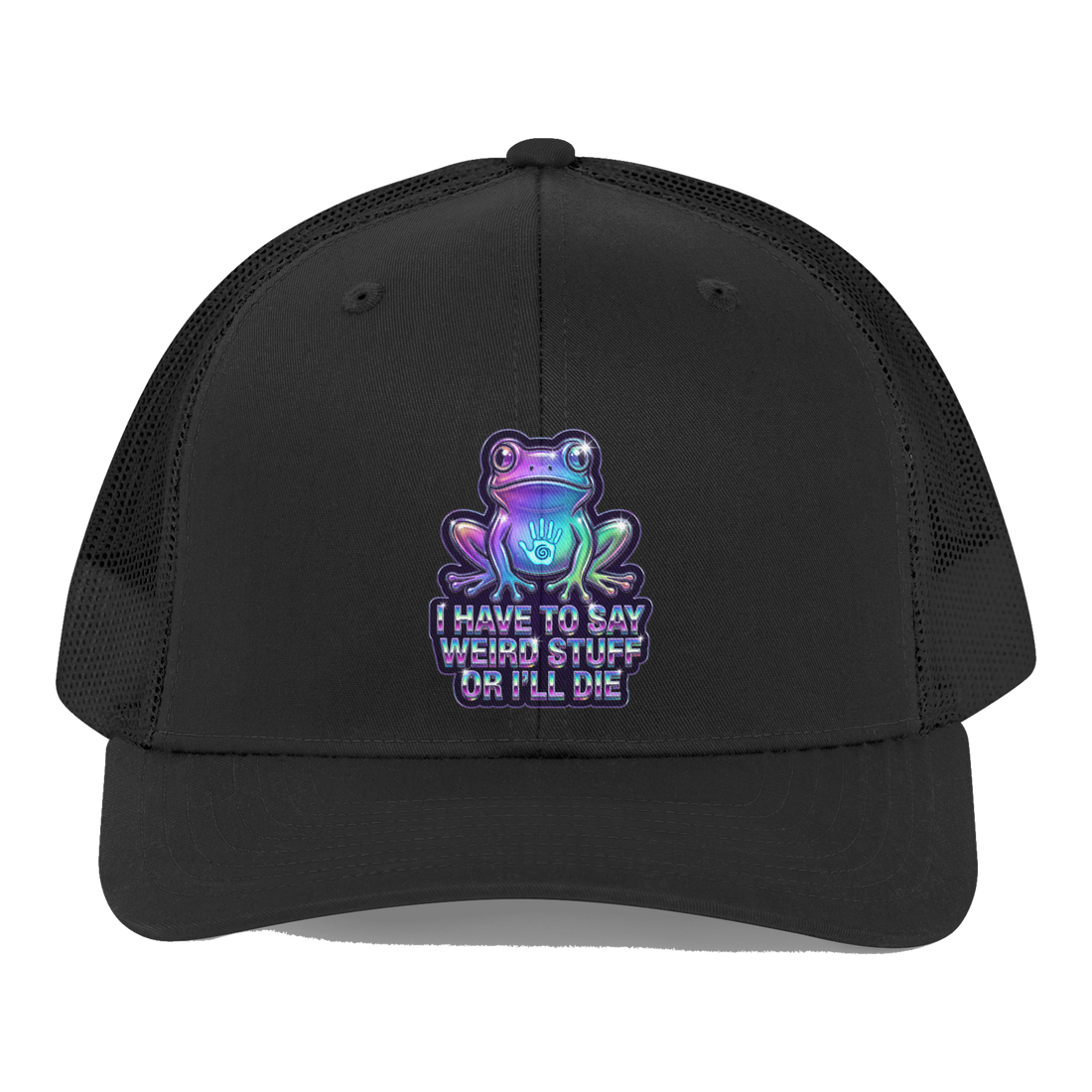 Unintelligible For My Own Safety Hat — Funny Frog Cap — Black